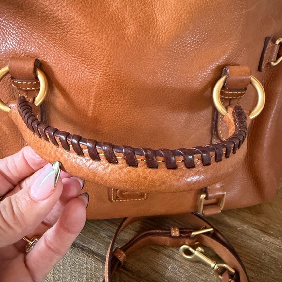 Dooney & Bourke Florentine Rich Brown Leather Satchel Shoulder Bag - Picture 3 of 17